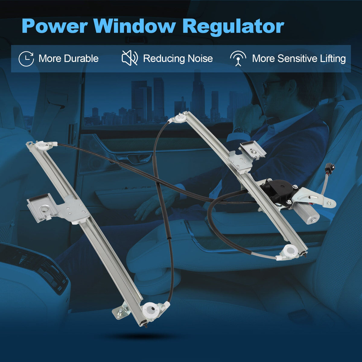 For Chevrolet Silverado 2001-2006 Rear Passenger Side Window Regulator w/ Motor 6B93BC-57