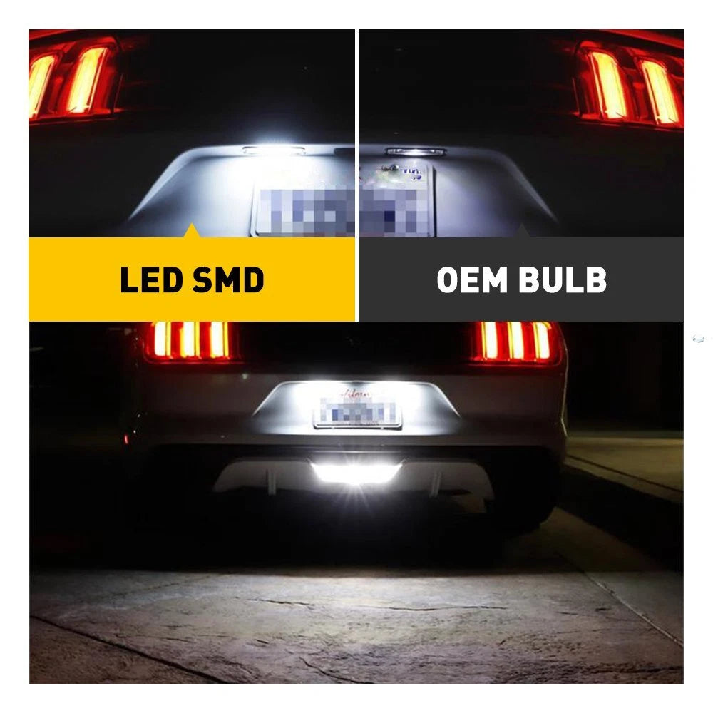 Car Rear LED License Plate Light Lamp Assembly For 2015-2021 Ford Mustang 6000K 6B93BC-57