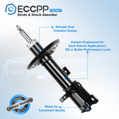 Front Pair Struts Shocks For 2008-2013 Dodge Avenger Chrysler 200 Left Right KOEEP