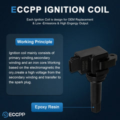 ECCPP 4 Ignition Coils For 2011-2012 Subaru Forester 2.5L 2012 Impreza 2.0L H4 KOEEP