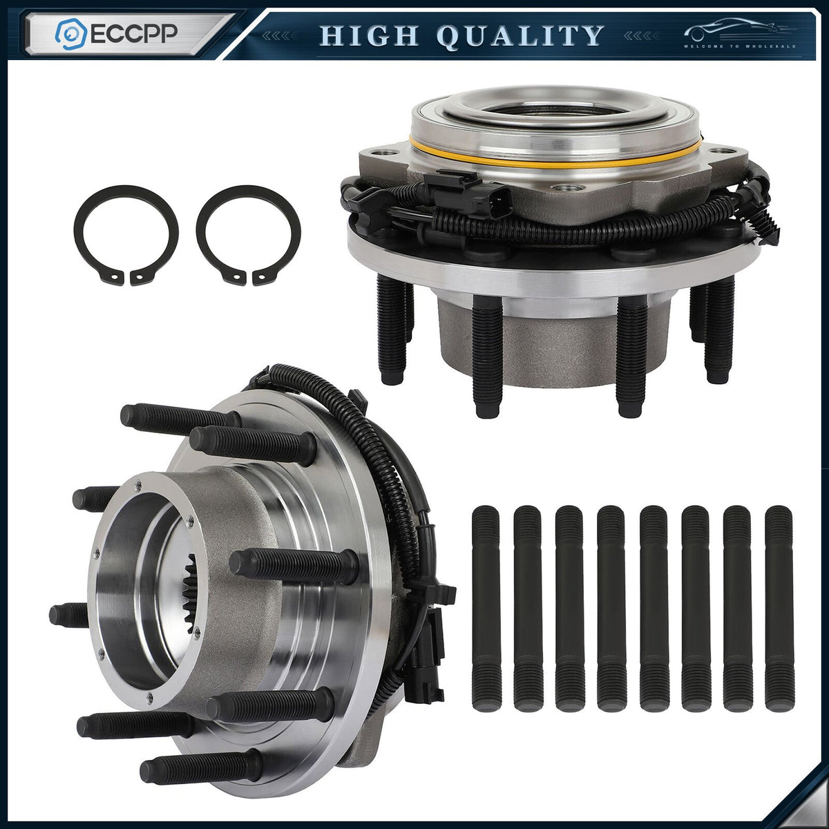 Pair Front Wheel Hub Bearings Assembly For Ford F-250 F-350 Super Duty 4WD SRW 6B93BC-57