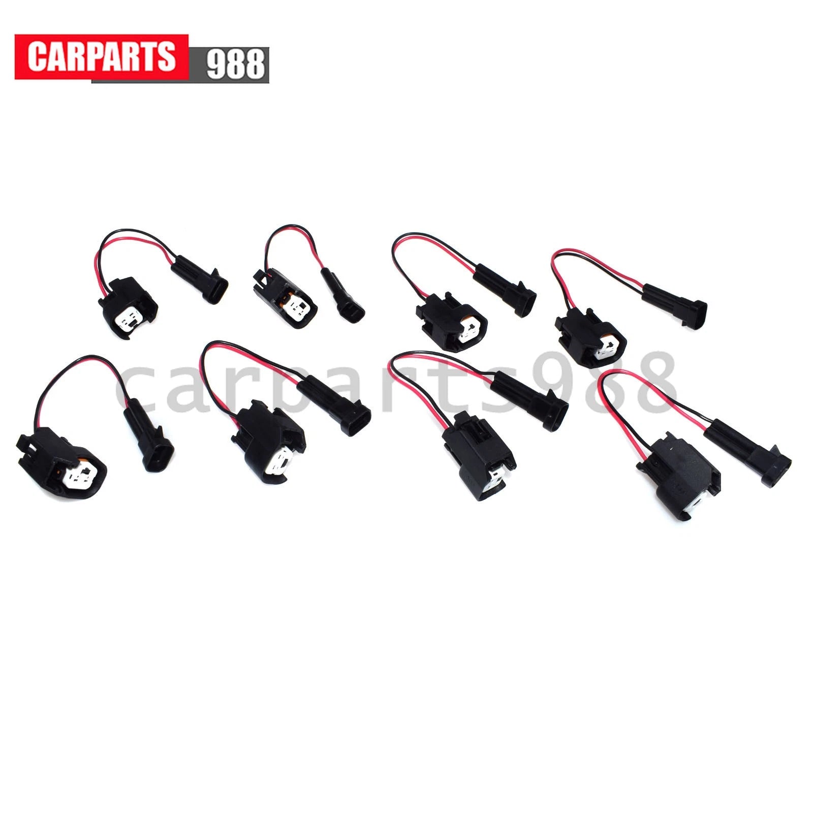 8Pcs LQ4 LQ9 4.8 5.3 6.0 Wire Harness to LS2 LS3 LS7 EV6 Injector Adapters Kit 6B93BC-57
