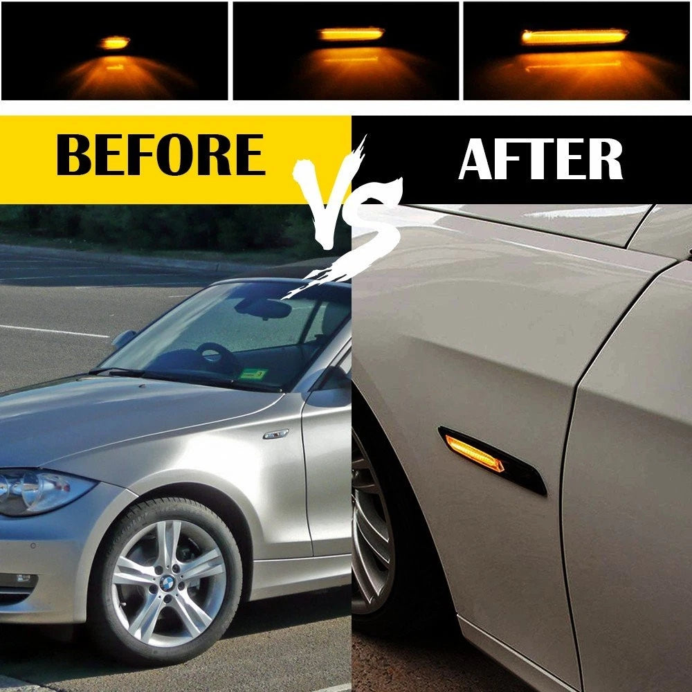 2x Smoke Black Trim Fender Side Marker Light For 2011-2016 BMW F10 5 Series USA 6B93BC-57