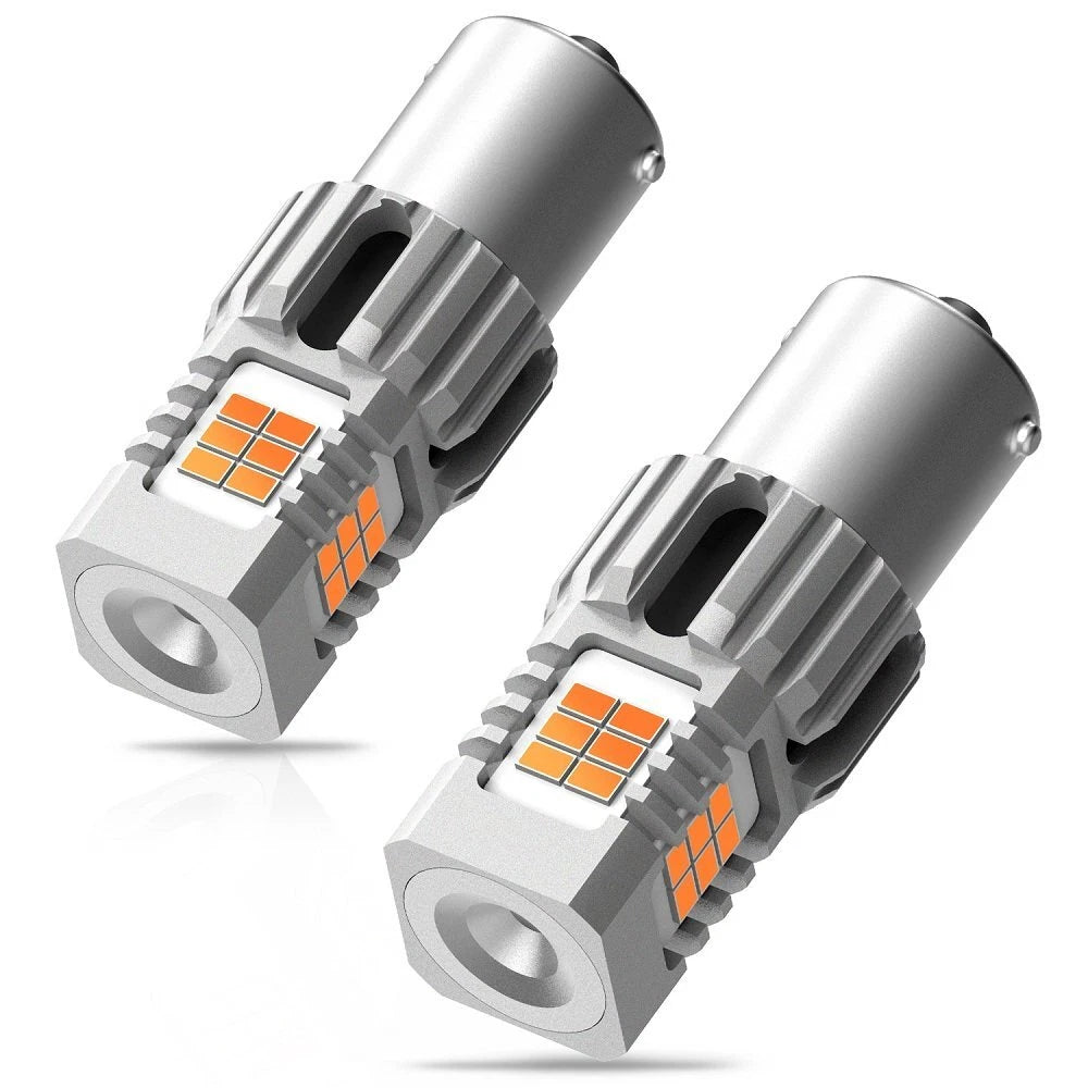 2x AUXITO 1156 BA15S LED Amber Turn Signal Light Bulbs No Hyper Flash CANBUS EOA AUXITO