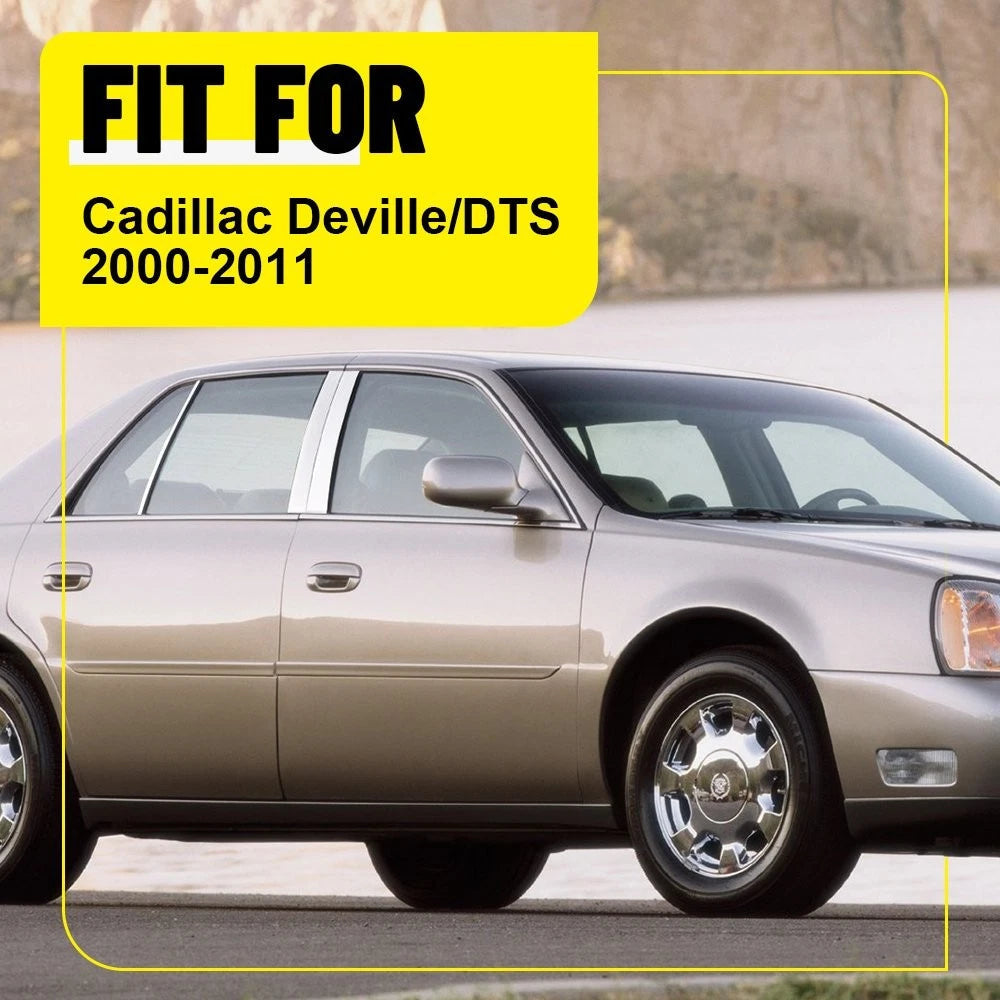 6X For Cadillac Deville / DTS 00-11 Chrome Pillar Post Window Door Trims Cover A 6B93BC-57