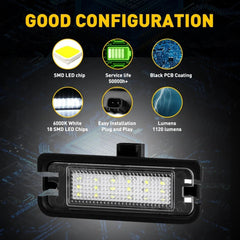 Car Rear LED License Plate Light Lamp Assembly For 2015-2021 Ford Mustang 6000K 6B93BC-57