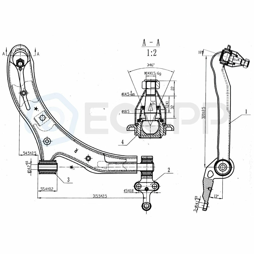 6Pcs For 2002-2006 Nissan Sentra Front Lower Control Arm Inner Outer Tie Rod End 6B93BC-57