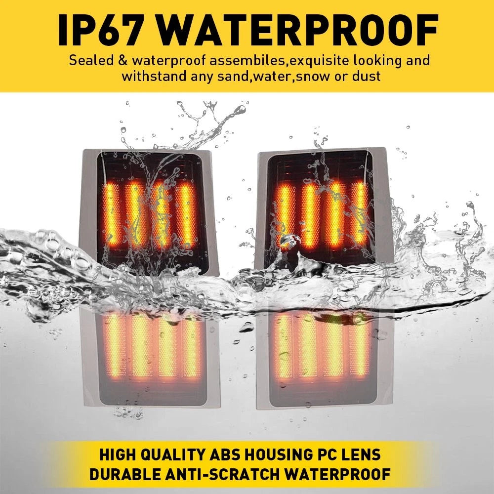 Full 4PC LED Smoked Corner Side Marker Lights For 94-98 Chevy C/K 1500 2500 3500 6B93BC-57