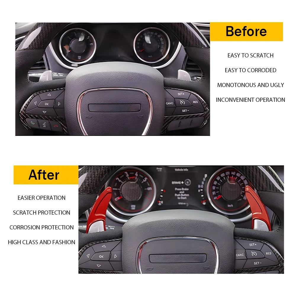For 2014-2021 Jeep Grand Cherokee Steering Wheel Paddle Shifter Cover Aluminum A 6B93BC-57