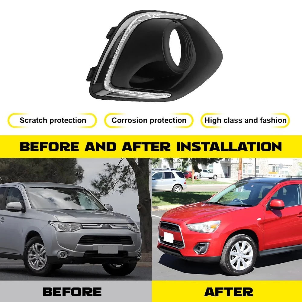 Left+Right Fog Light Bezel Lamp Cover For 2013-2015 Mitsubishi Outlander Sport A 6B93BC-57