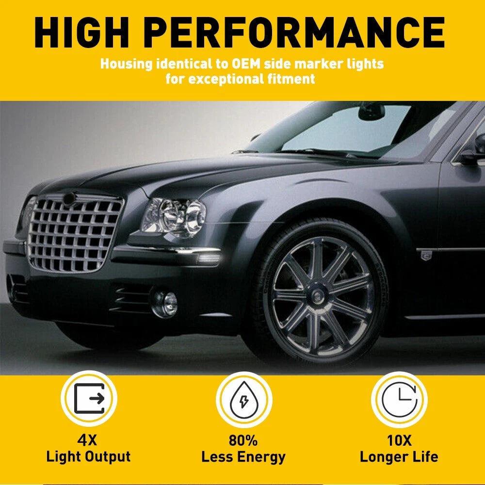 SMOKED LENS LED SIDE MARKER LAMPS LIGHTS FITS CHRYSLER 2005-2014 300 REPLACEMENT 6B93BC-57