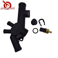 For 98-05 VW BEETLE 2.0L Coolant Hose Flange w/ Sensor 06A121132C, 059 919 501A 6B93BC-57