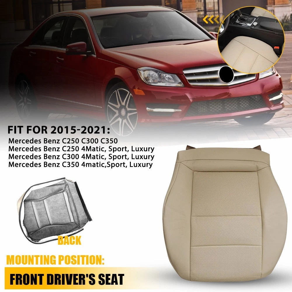 Driver Bottom Leather Seat Cover Tan For Mercedes Benz C250 C300 C350 2008-14 EA 6B93BC-57
