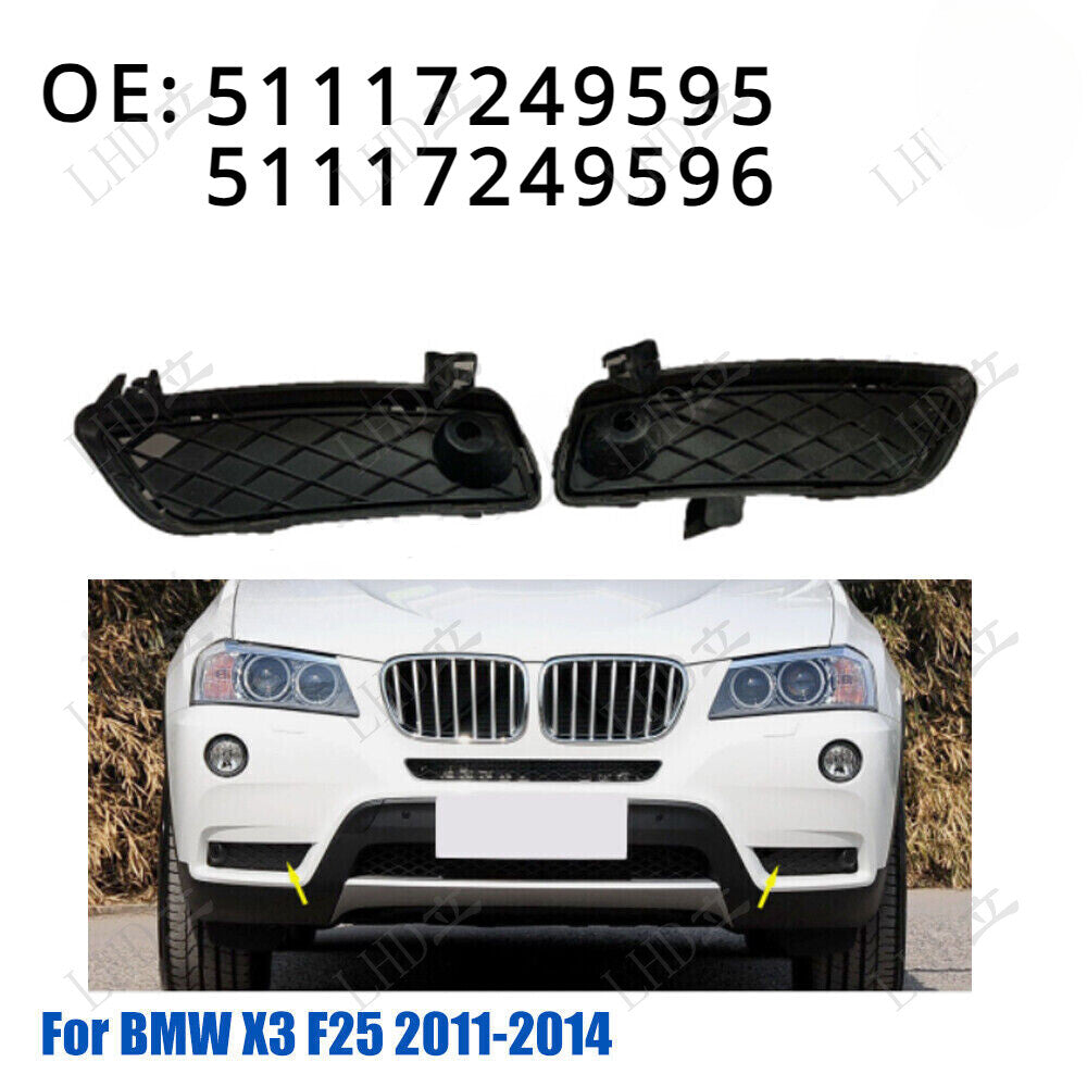 1 Pair L&R Front Bumper Lower Side Grill Grilles Fit For 2011-2014 BMW X3 F25， 6B93BC-57