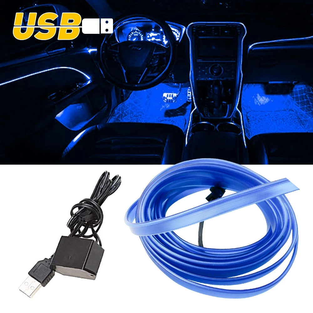 5M Auto Atmosphere Car Interior Strip Light Wire LED Decor Accessories Lamp EOA 6B93BC-57