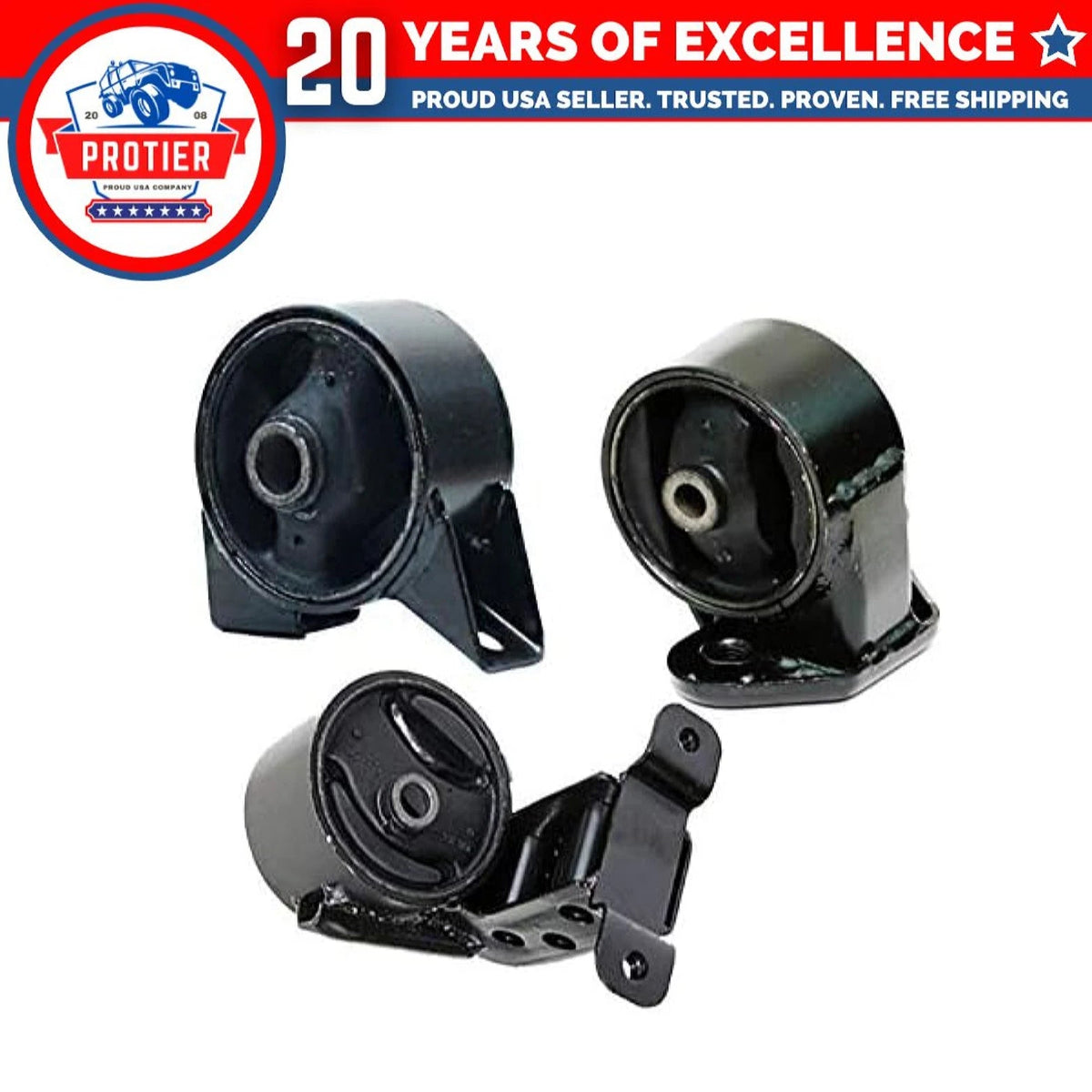 Fits 2000-2003 Hyundai Accent 1.5L Engine Motor Mount Set 3PCS : A6185, A6164, 6B93BC-57