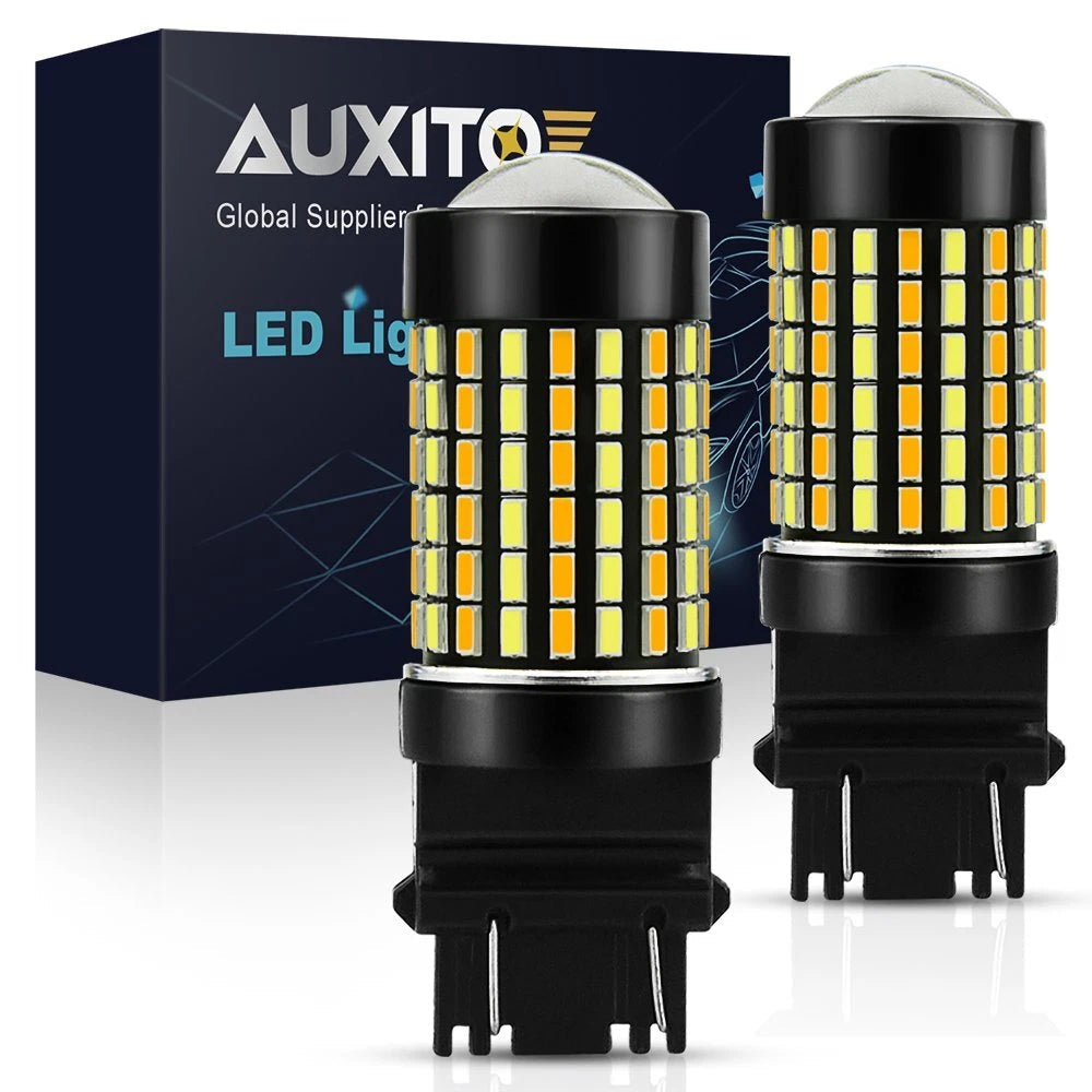 White/Amber Switchback LED Turn Light Signal Bulbs For Chevy Silverado 1500 2500 6B93BC-57