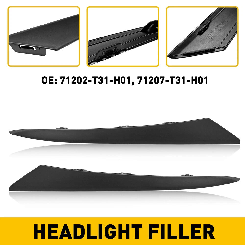Headlight Molding Trim Lower Filler Pair LH RH For 2022-2024 Honda Civic 4DR EOA 6B93BC-57