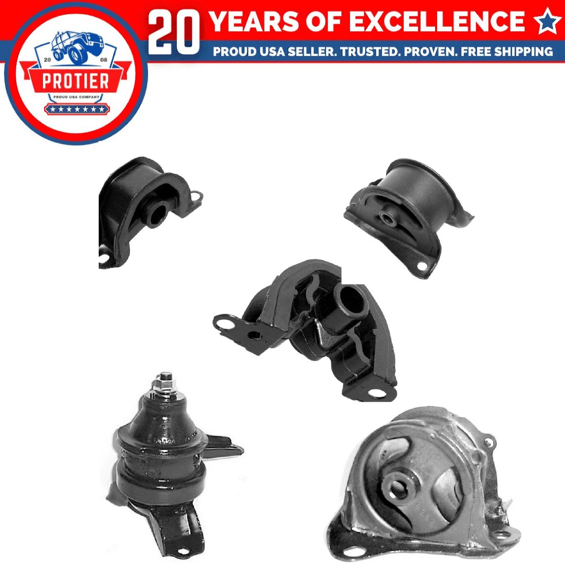 Engine Motor & Trans Mount 5PCS Set Fit 1997-2001 Honda CR-V 2.0L for Auto 6B93BC-57