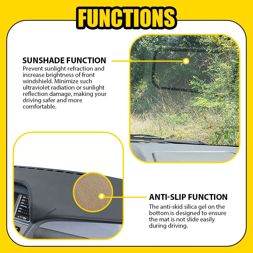 Leather Car Dashboard Dash Cover Pretector Mat For Hyundai Sonata 2015-2019 EOA 6B93BC-57