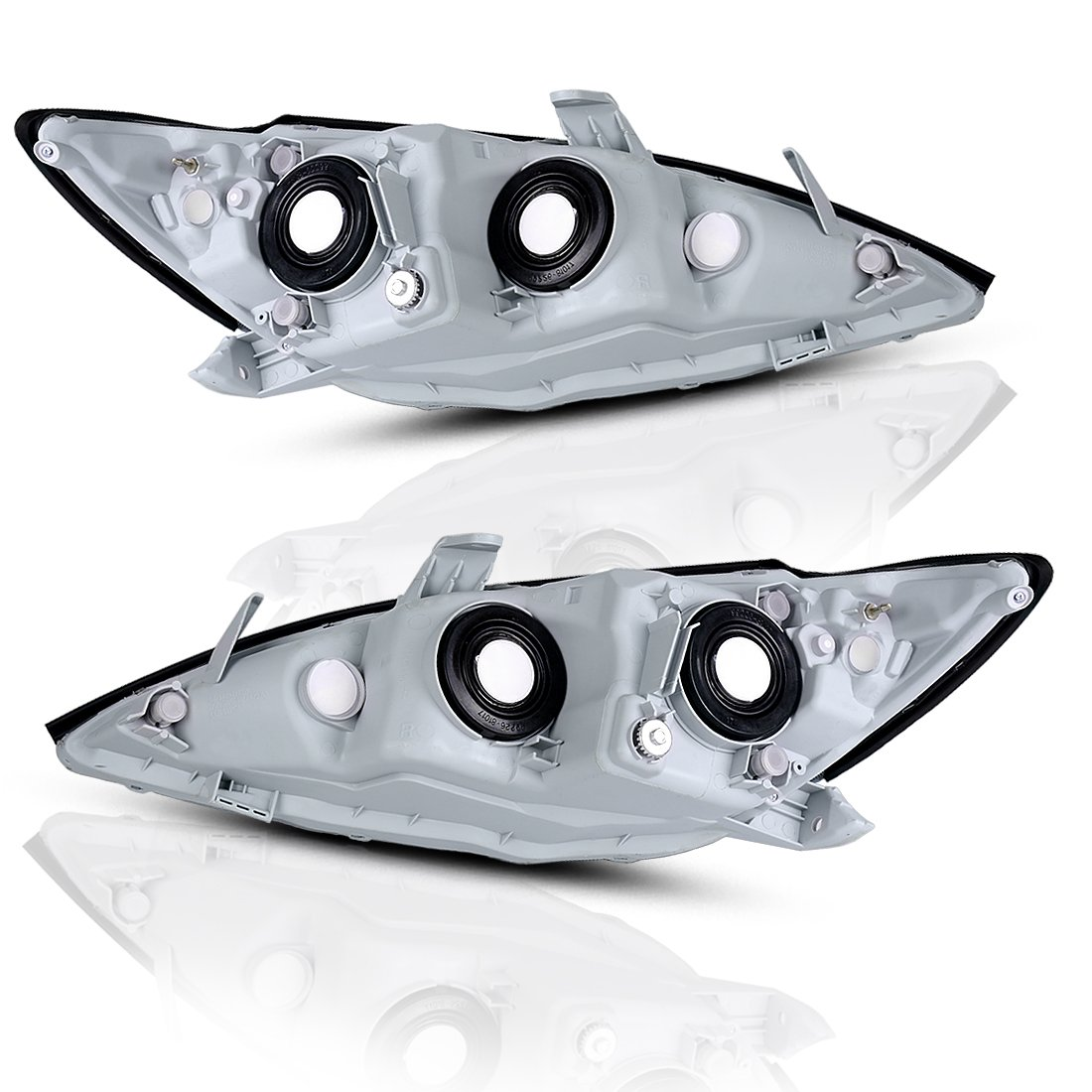 ECCPP Headlights Assembly For Toyota Camry 2.4L 3.0L 2005-2006 Pair Chrome Amber 6B93BC-57