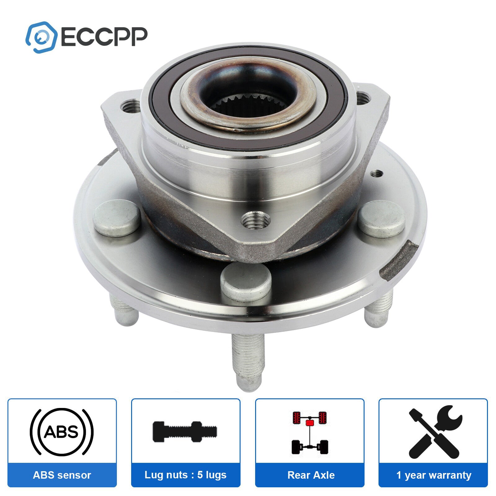 1Pc Wheel Hub Bearing Rear For 2010-2016 Chevy Camaro LT LS w/ Manual Trans Only 6B93BC-57