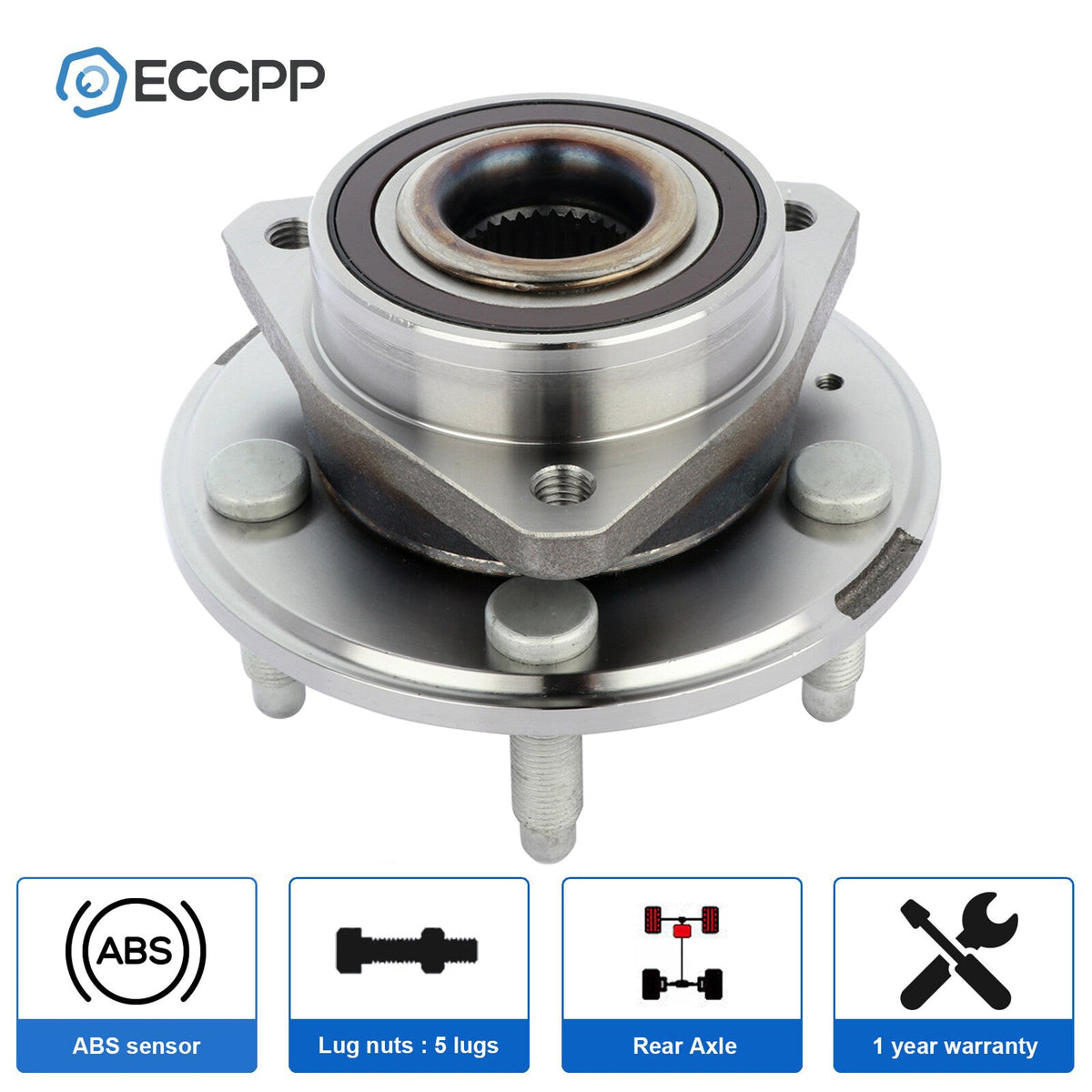 1Pc Wheel Hub Bearing Rear For 2010-2016 Chevy Camaro LT LS w/ Manual Trans Only 6B93BC-57