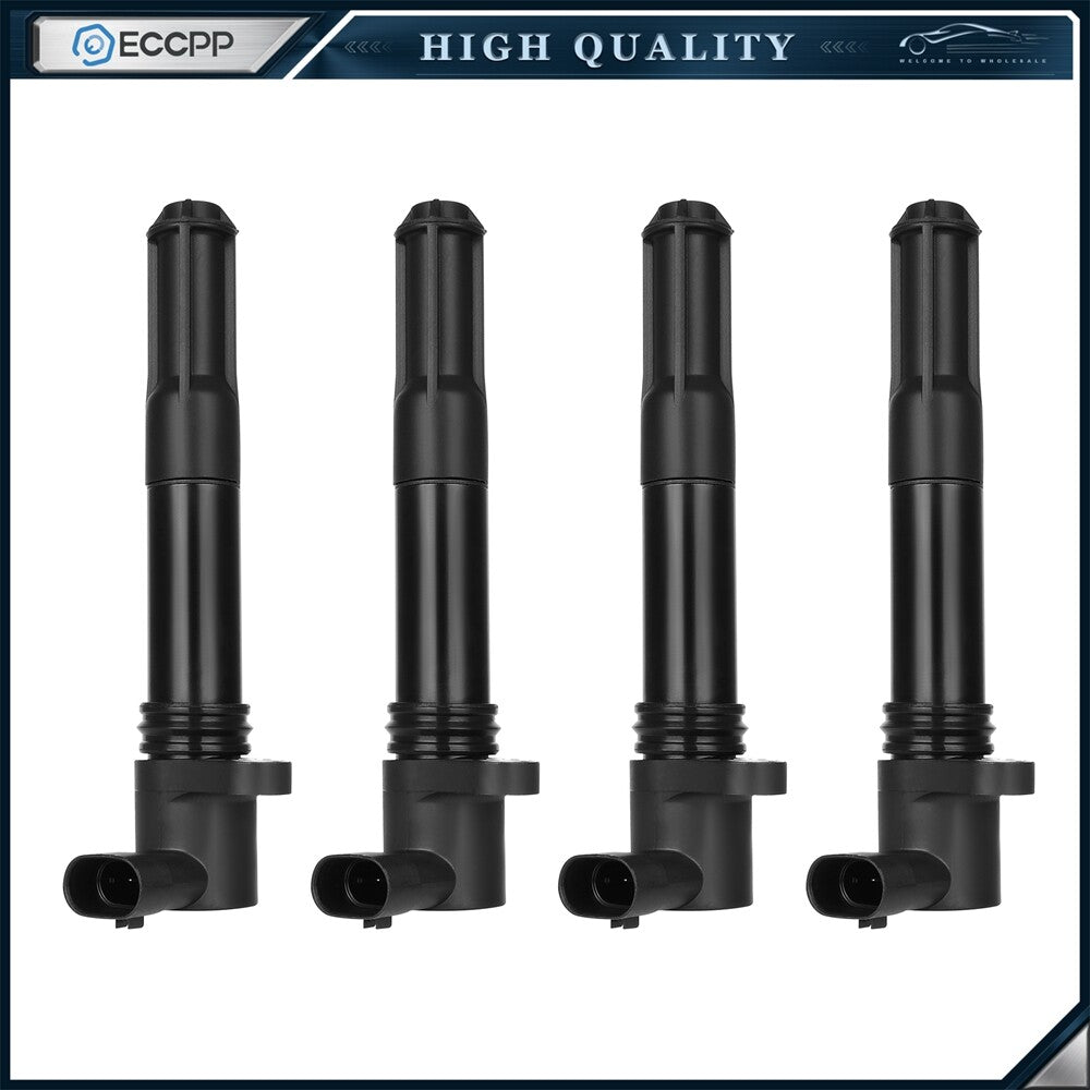 ECCPP 4 Ignition Coils For 09 10 11 Fiat 500 07-08 Fiat Punto 2013 Punto l4 1.4L KOEEP