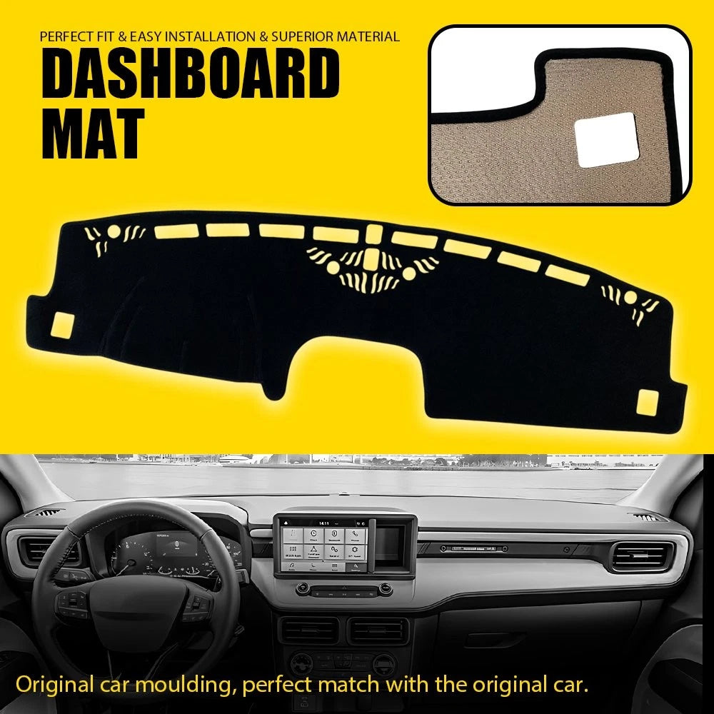 For 2022 2023 2024 2025 Ford Maverick Dash Cover Mat Dashboard Pad Black Car EOA 6B93BC-57