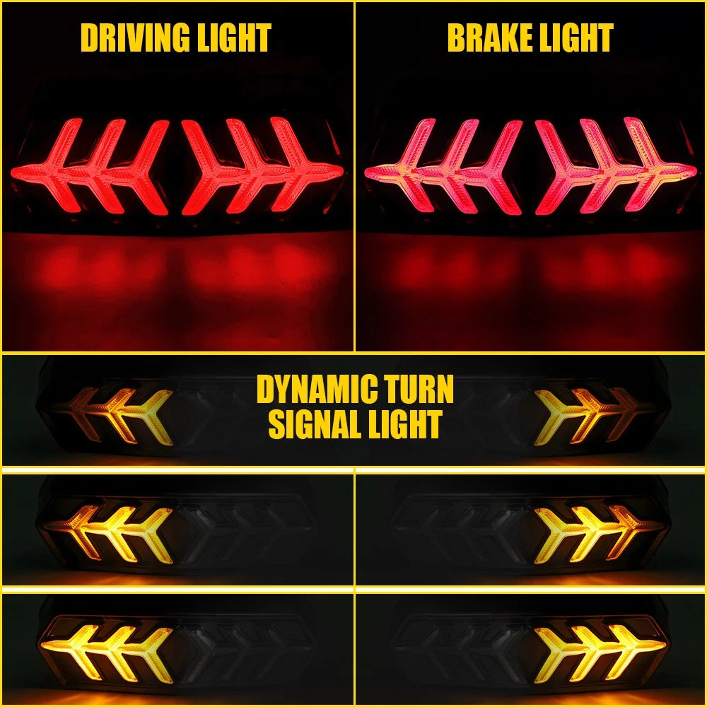 3-in-1 LED Tail Brake Light Sequential Turn Signal For Honda GROM MSX125 CBR650F 6B93BC-57