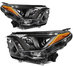 ECCPP Headlights Assembly For Toyota RAV4 2.5L 2016-2018 Pair Kit Black Amber 6B93BC-57