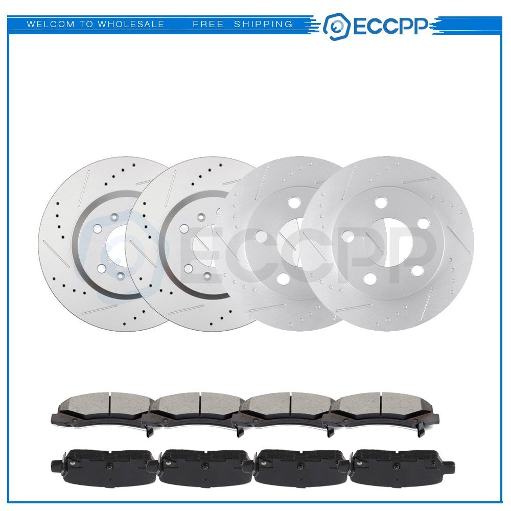 Ceramic Brake Pads And Rotors Front Rear For 2014-2016 Chevrolet Impala Limited 6B93BC-57