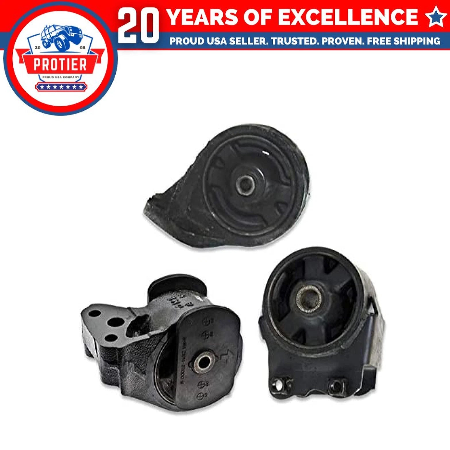Fits 1999-2001 Hyundai Sonata 2.4L Engine Motor Mount Set 3pcs : A7100 A6108 6B93BC-57