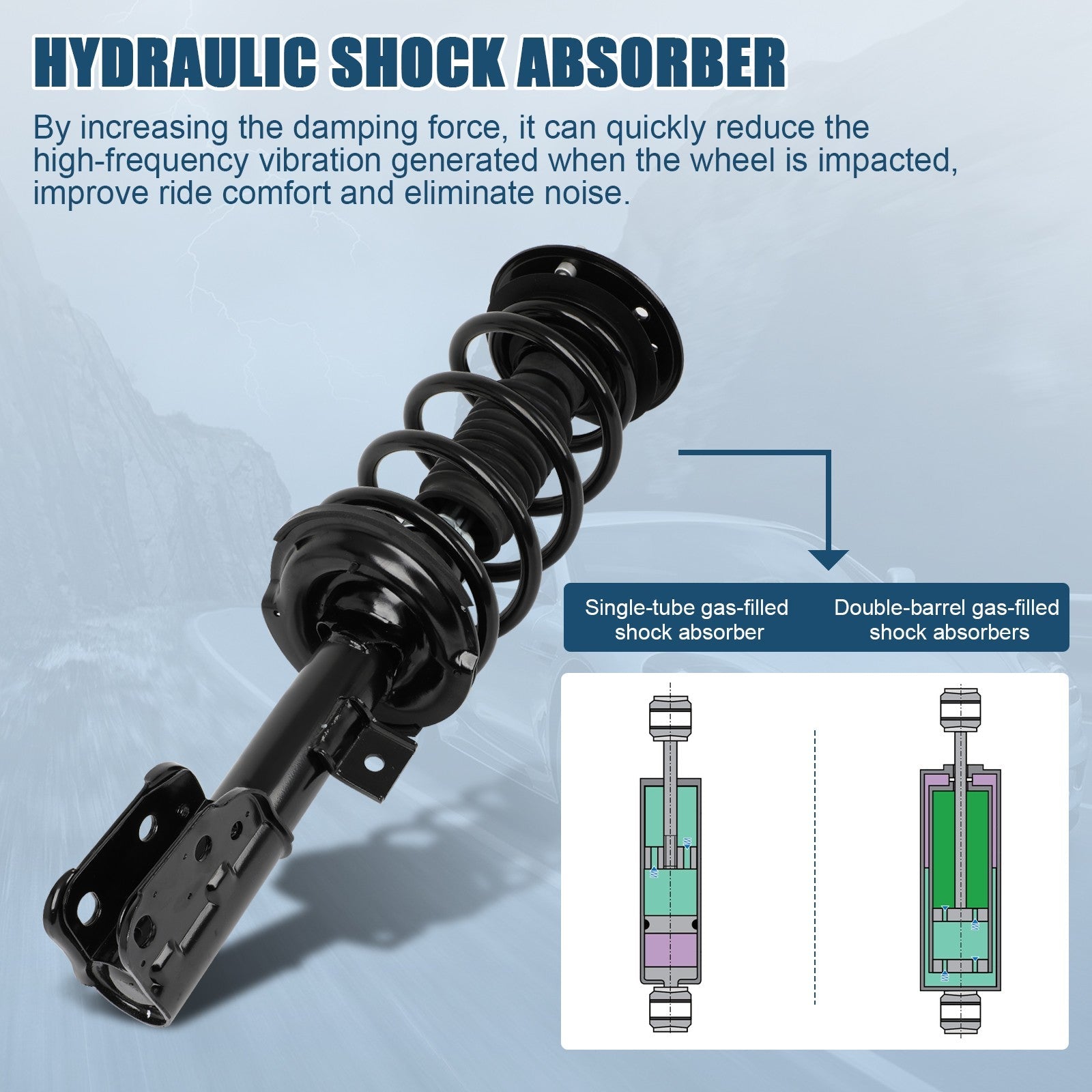 For Chevrolet Captiva Sport FWD 2012-2015 Front Complete Struts W/ Springs 2 Pcs 6B93BC-57