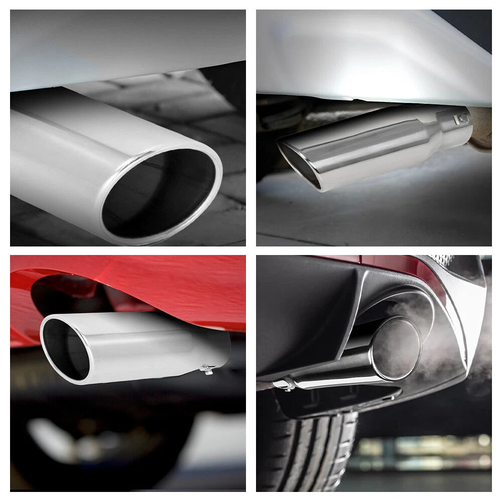 Car exhaust tip 2.5'' Inlet Steel Stainless Muffler Pipe Bolt on Design 3'' US 6B93BC-57