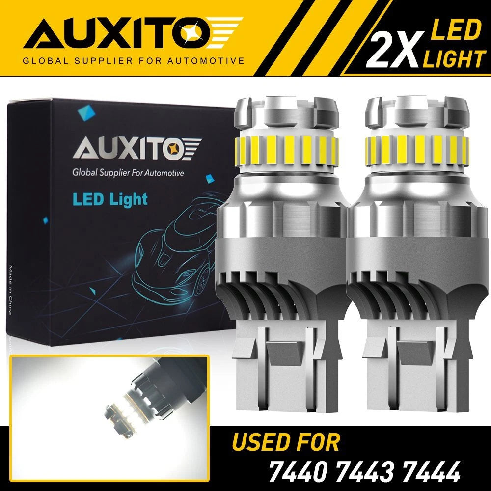 2X AUXITO 7443 7440 LED Back Up Reverse Light Bulbs 6500K Super White Canbus EOA AUXITO