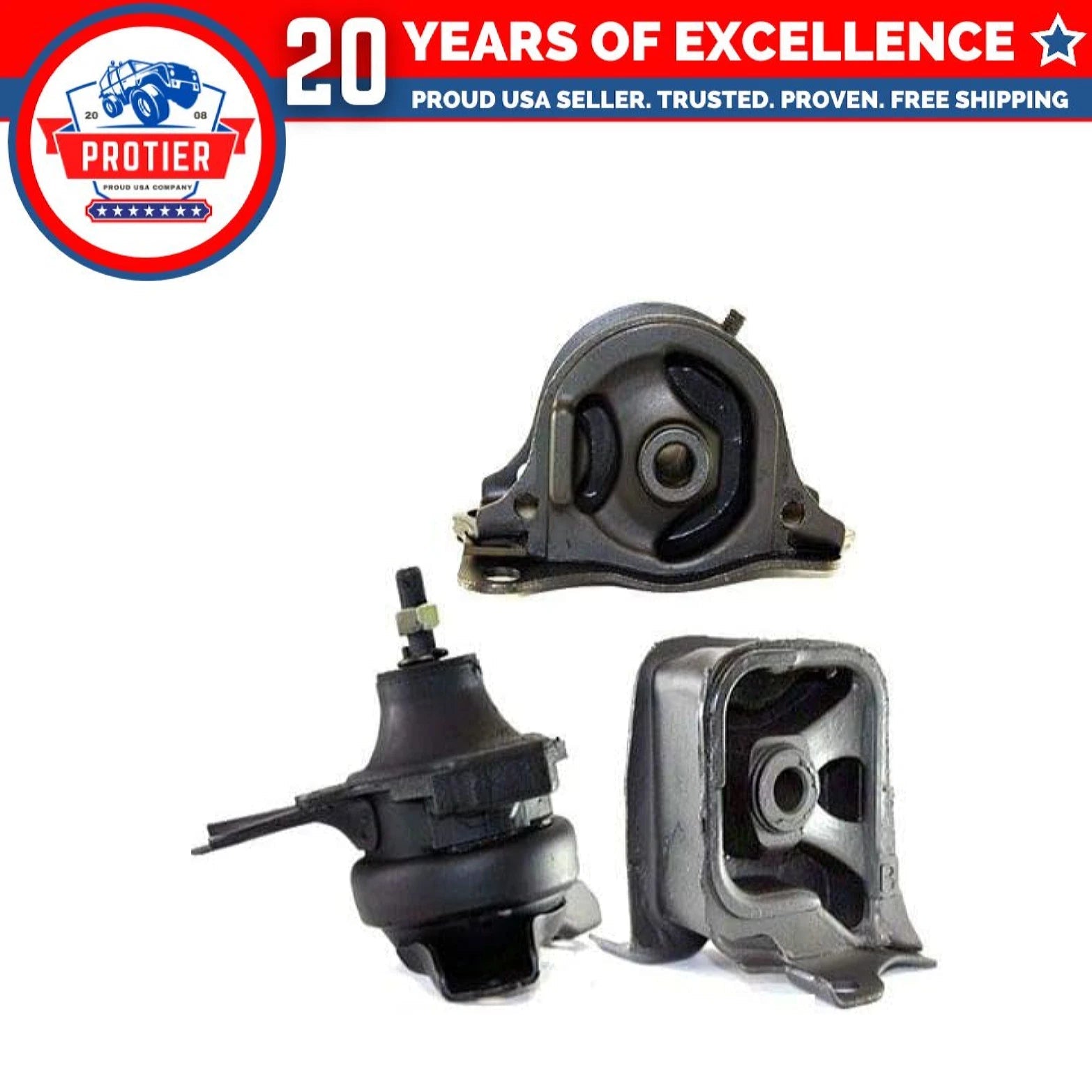 Fits 2000-2002 Honda Accord 2.3L Motor & Trans Mount Set for AUTO Trans 3PCS 6B93BC-57