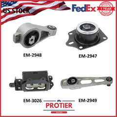 2001-2009 Chrysler PT Cruiser 2.4L Engine Motor & Trans Mount Set 4PCS w/o Turbo 6B93BC-57