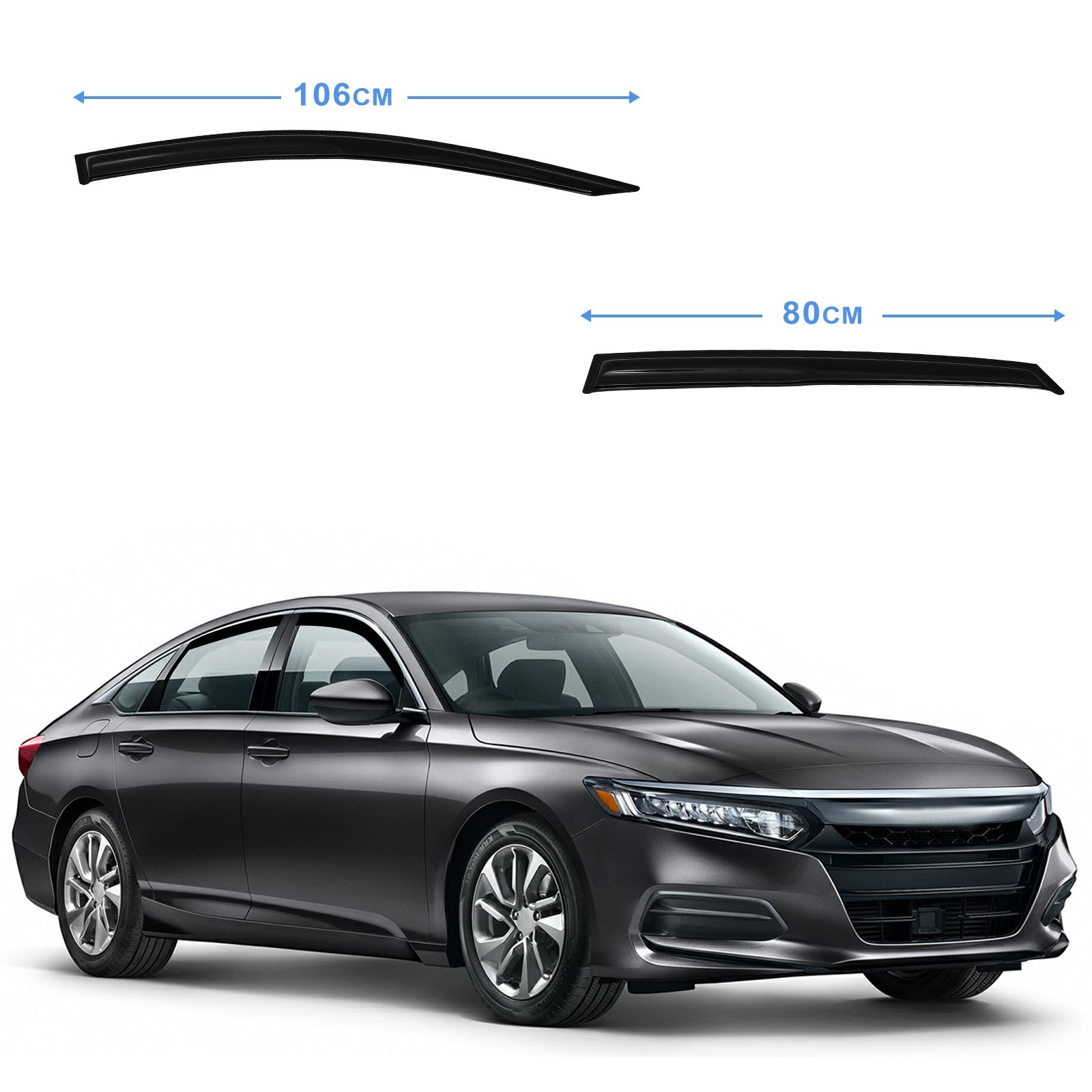 Side Window Visor Vent Rain Shades Guards For 2018-2020 Honda Accord Sedan 6B93BC-57
