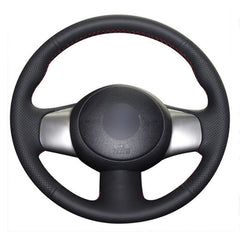 Leather Steering Wheel Hand-stitch on Wrap Cover For Nissan March Sunny Almera