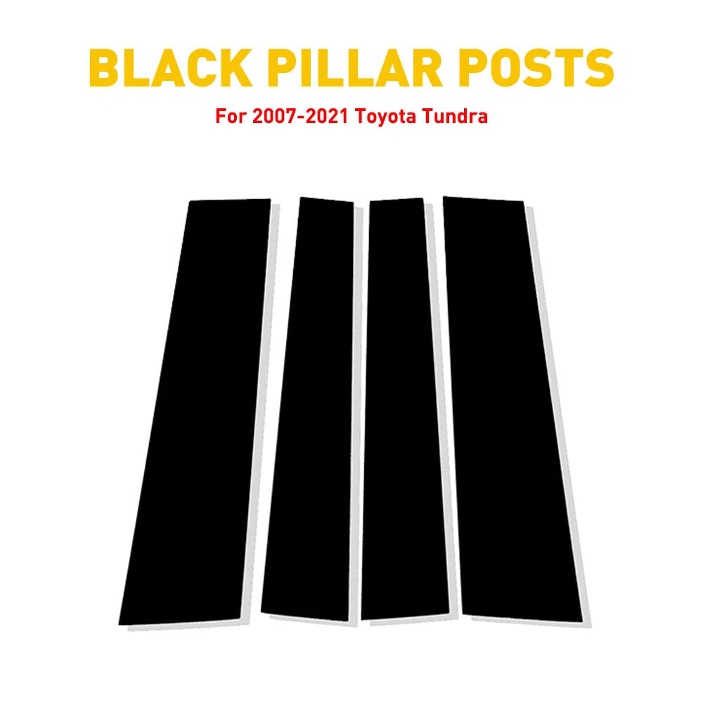 For TOYOTA Tundra Double Cab 2007-2021 Black Pillar Posts Door Window Cover EOA 6B93BC-57