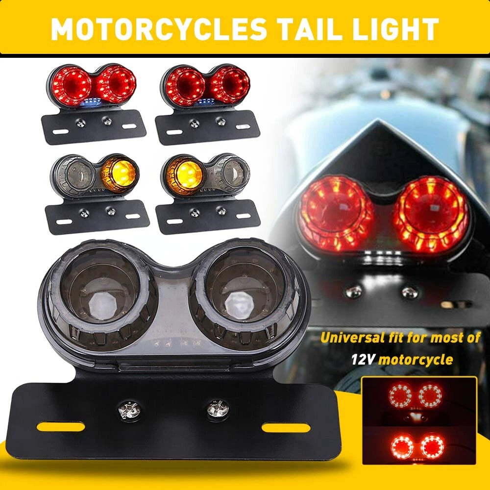 Smoke Motorcycle LED Dual Light Tail Turn Signal Brake Plate License Lights ATV 6B93BC-57