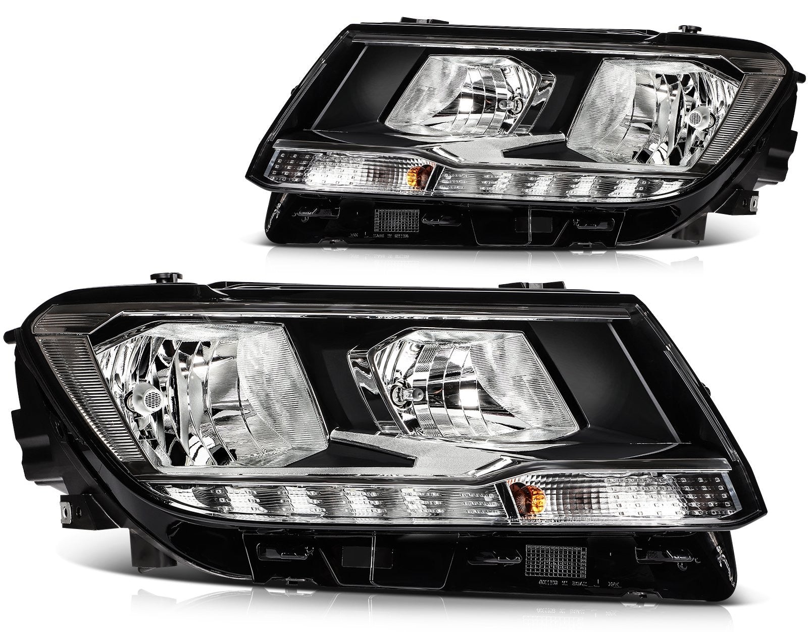 Pair Kit LED Headlights Assembly For 2018-2021 Volkswagen Tiguan 1.4L 2.0L Black 6B93BC-57
