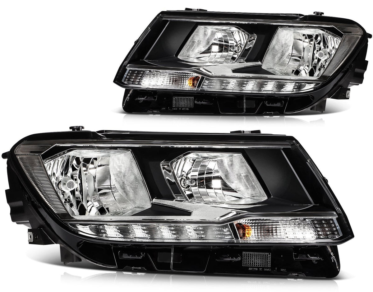 Pair Kit LED Headlights Assembly For 2018-2021 Volkswagen Tiguan 1.4L 2.0L Black 6B93BC-57