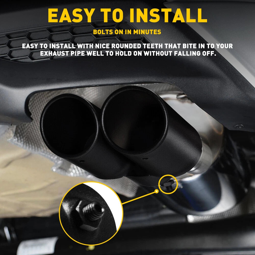 AUXITO Car Rear Exhaust Pipe Tail Muffler Tip Auto Accessories Replace Black EOA 6B93BC-57