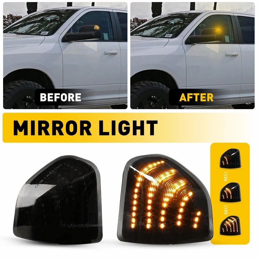 LED Side Mirror Turn Signal Lights For 2009-18 Dodge Ram 1500/2500/3500 Pickup A 6B93BC-57