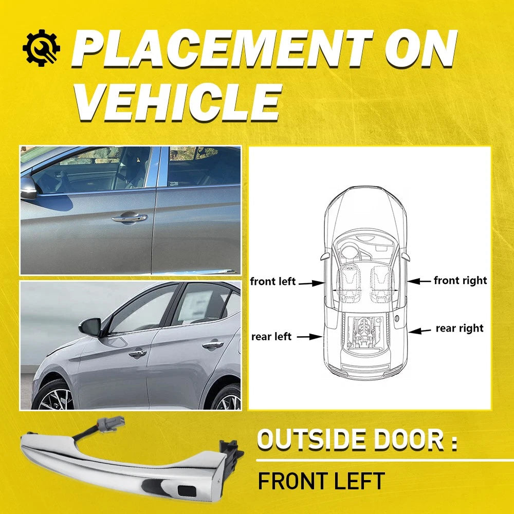 Door Front Left Handle Fit 2017-20 Exterior Hyundai Elantra Sedan w/ Smart Key A 6B93BC-57
