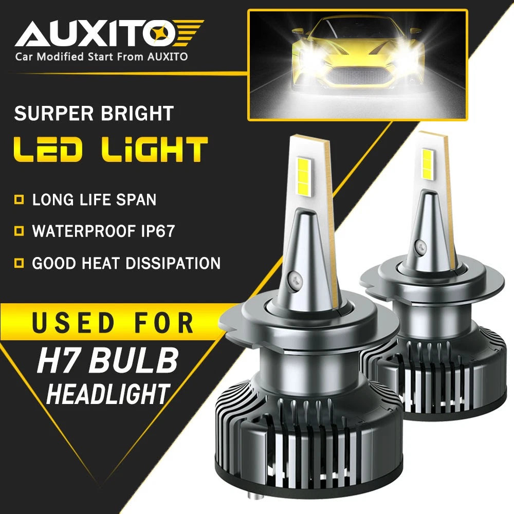 AUXITO H7 72W 16000LM High Power LED Headlight Kit High Low Light Bulb 6500K Y13 AUXITO