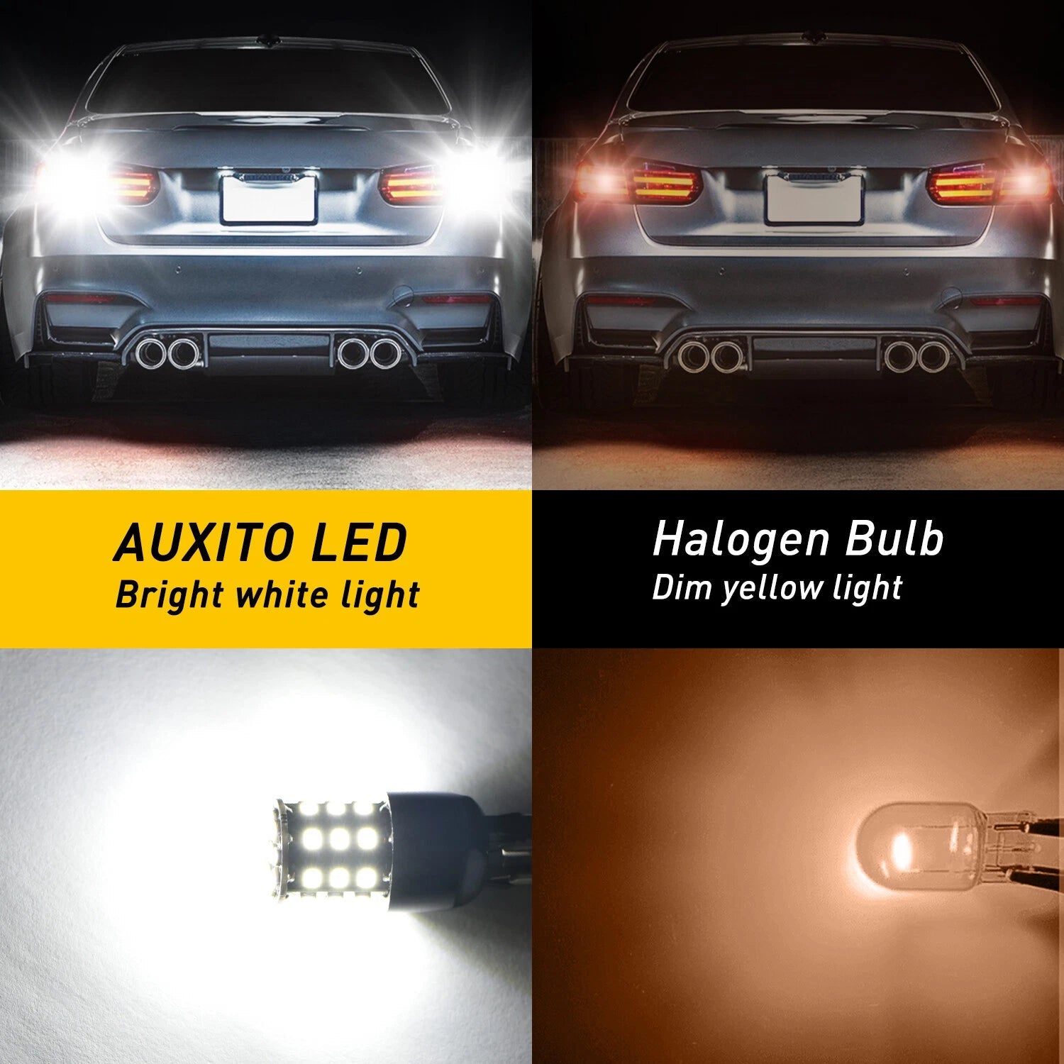 AUXITO 7443 LED Bulbs White Turn Signal Backup Reverse Light Lamp T20 7440 7441 AUXITO