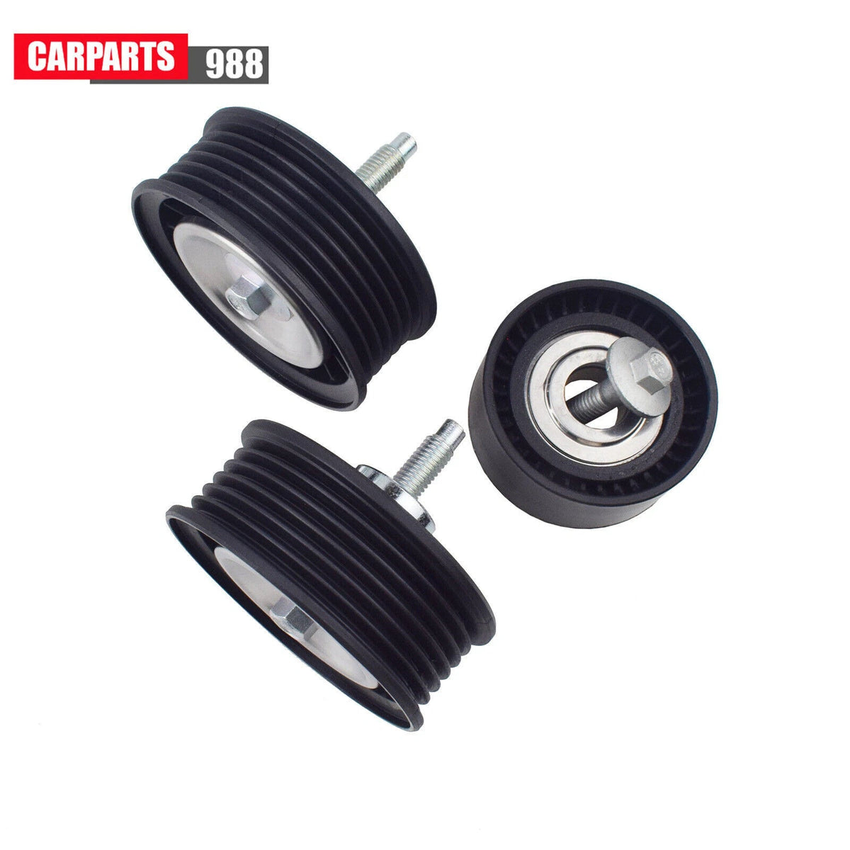 3Pcs Uppe Lower Drive Belt Idler Pulley Kit For 2012-17 Range Rover Evoque 2.0L 6B93BC-57